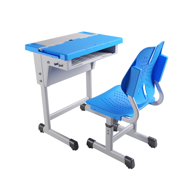 Ύψος Ρυθμιζόμενο φοιτητή Single Clamshell Desk και καρέκλα έθεσε έπιπλα σχολείου για παιδιά