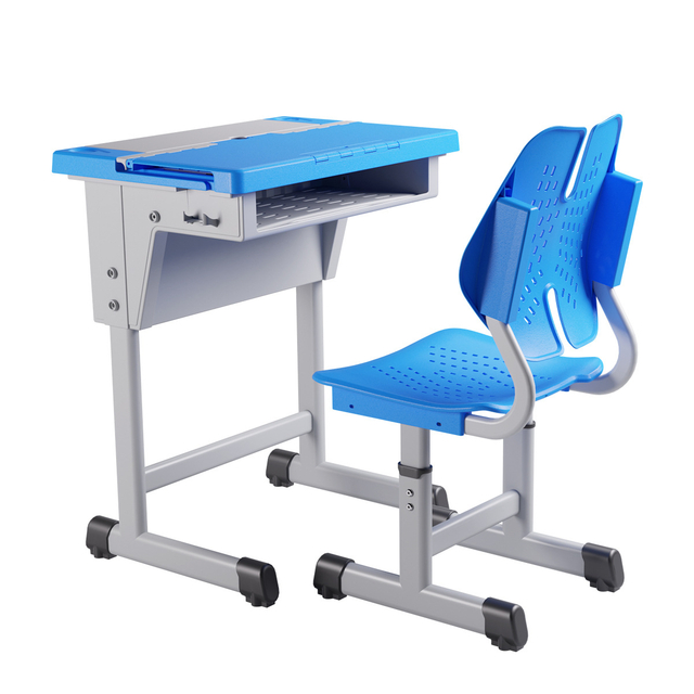 Ύψος Ρυθμιζόμενο φοιτητή Single Clamshell Desk και καρέκλα έθεσε έπιπλα σχολείου για παιδιά
