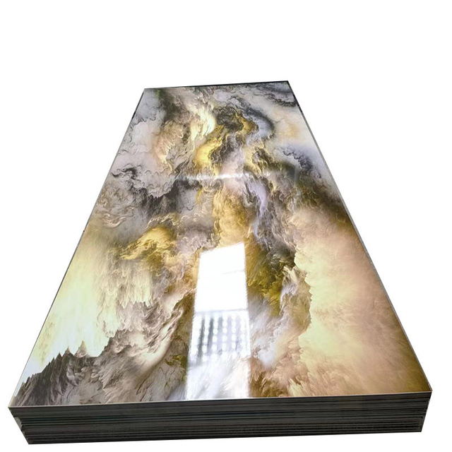 Fuffour d'usine en marbre Panneau de protection intérieure Mur UV FEUILLE DE MARBRE SPC PANNELS MURS DÉCORATION