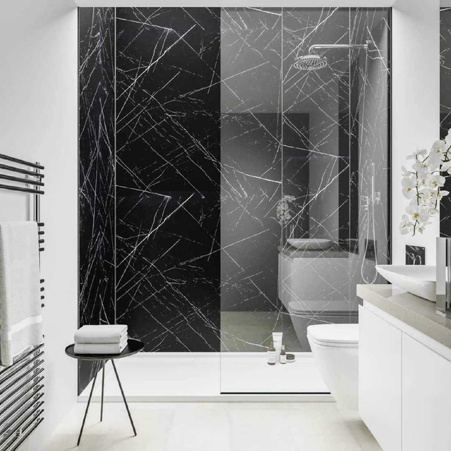 PVC en marbre PVC PVC Marmol Panneau mural en plastique en pierre étanche parée pour décoration intérieure pour salle de bain