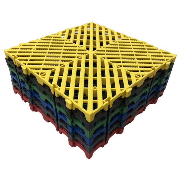 Pp modualr interlocking grille floor tile car wash car show workshop 40*40*3.0cm garahe sahig tile