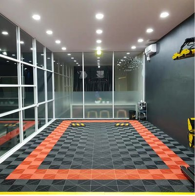 Mainit na Pagbebenta pp Materyal na garahe ng sahig na plastik na mga tile anti slip interlocking modular plastic mat para sa shop shop ng kotse