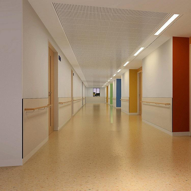 New Design Pvc Wood Flooring Roll Homogeneous for Hospital Vinyl Roll Modern Indoor UV Coating Custom Size CE / ISO9001 2mm