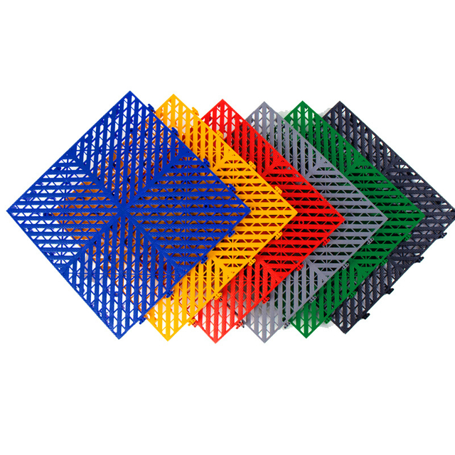 Pp modualr interlocking grille floor tile car wash car show workshop 40*40*3.0cm garahe sahig tile