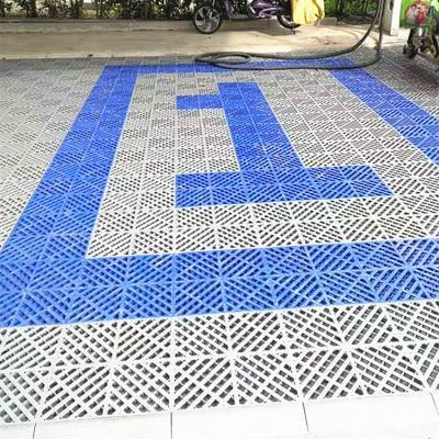 Mainit na Pagbebenta pp Materyal na garahe ng sahig na plastik na mga tile anti slip interlocking modular plastic mat para sa shop shop ng kotse