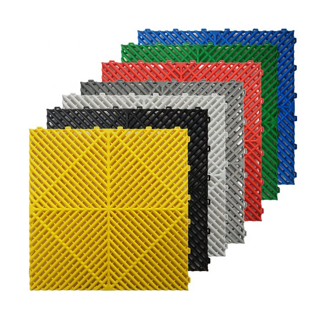 Modern Interlocking Plastic Garage Floor Tile Rigid Modular Anti Slip Car Hugasan PP Materyal Garage Flooring