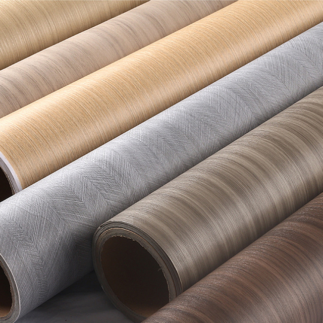 Gandum kayu pvc vakum membentuk film veneer kayu untuk produksi furnitur