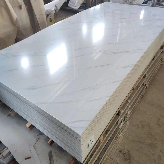 Fuffour d'usine en marbre Panneau de protection intérieure Mur UV FEUILLE DE MARBRE SPC PANNELS MURS DÉCORATION
